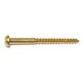 Midwest Fastener Wood Screw, #8, 2 in, Plain Brass Round Head Slotted Drive, 25 PK 61697